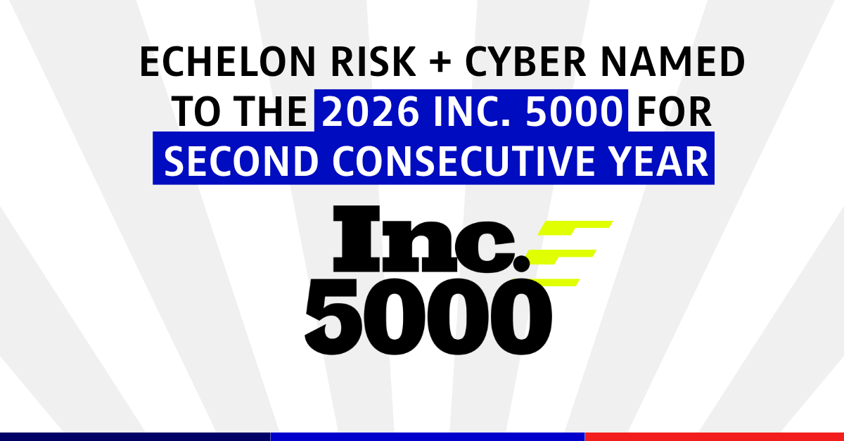 Echelon Risk + Cyber Named to the 2026 Inc. 5000 for Second Consecutive Year