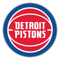 Detroit Pistons logo + official NBA team emblem featuring red basketball and white lettering