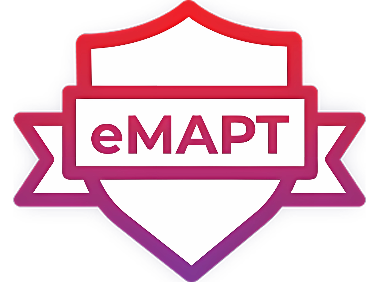 eMAPT certification badge icon + demonstrating expertise in mobile application penetration testing and OWASP standards